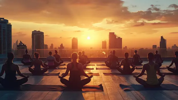 Singles Yoga + Sauna Mixer at Rook Rooftop @ Catbird Hotel
